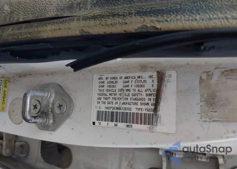 2008 Honda Accord 2.4 Lx from USA, damaged, VIN 1HGCP26388A129102